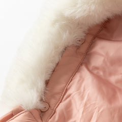 Dave&Bella Toddler Girls Winter Cute Pink Soft Fur-trimmed Outwear Hooded Down Coats