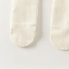 Dave&Bella Toddler Girls Versatile White/Grey Warm Plush-lined Footed Tights Leggings