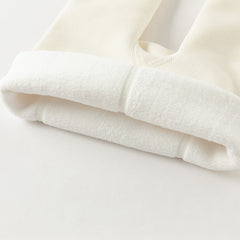 Dave&Bella Toddler Girls Versatile White/Grey Warm Plush-lined Footed Tights Leggings