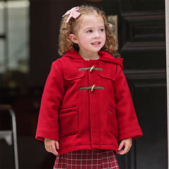 Dave&Bella Toddler Girls Charming Red Warm Padded Outwear Hooded Coats
