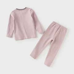 Dave&Bella Kids Girls/Boys Autumn Cotton Apricot/Purple Pink Breathable Pajamas Sets