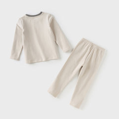 Dave&Bella Kids Girls/Boys Autumn Cotton Apricot/Purple Pink Breathable Pajamas Sets