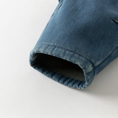 Dave&Bella Toddler Boys Autumn Cool Denim Blue Cargo Jeans Pants