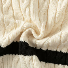 Dave&Bella Kids Boys Autumn Casual Beige Knit Pullover Sweater Tops