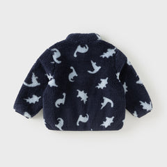 Dave&Bella Toddler Girls/Boys Multi-color&print Turtle Plush Outwear Jackets