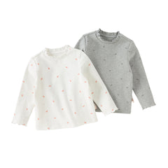 Dave&Bella Toddler Girls Winter Sweet Cotton Print T-shirts Tops
