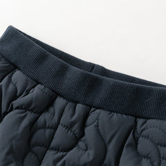 Dave&Bella Toddler Girls Versatile Grey Pink/Navy Blue Cozy Padded Drawstring Pants