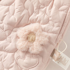 Dave&Bella Toddler Girls Versatile Grey Pink/Navy Blue Cozy Padded Drawstring Pants