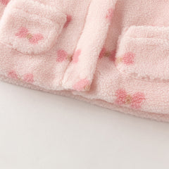 Dave&Bella Toddler Girls Sweet Bow Print Long-sleeved Outwear Padded Coats