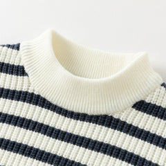 Dave&Bella Kids Girls Winter Sweet Striped Turtle Long-sleeved Pullover Sweaters Tops