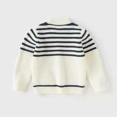 Dave&Bella Kids Girls Winter Sweet Striped Turtle Long-sleeved Pullover Sweaters Tops