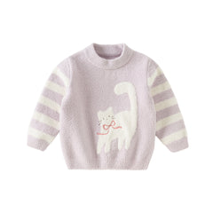 Dave&Bella Toddler Girls/Boys Autumn Soft Cute Animal Jacquard Chenille Sweater Tops