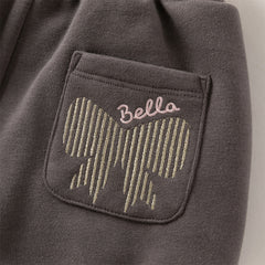 Dave&Bella Toddler Girls Sweet Black/Purple Outdoor Cozy Padded Loose Pants