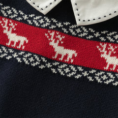 Dave&Bella Baby Boys Autumn Navy Blue Cotton Soft One-Pieces Romper