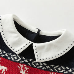 Dave&Bella Baby Boys Autumn Navy Blue Cotton Soft One-Pieces Romper