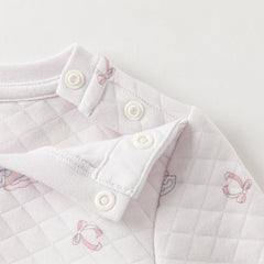 Dave&Bella Toddler Girls Winter Purple/Pink Cute Print Warm Round Collar Pajamas Sets