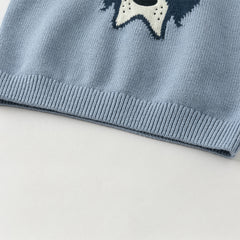 Dave&Bella Toddler Boys Winter Blue Puppy Print Comfortable Long-sleeved Sweaters Tops