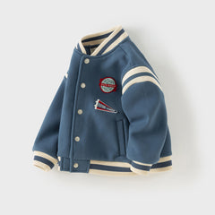 Dave&Bella Toddler Boys Winter Grey Blue Outwear Long Sleeve Warm Jackets