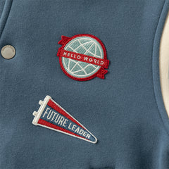 Dave&Bella Toddler Boys Winter Grey Blue Outwear Long Sleeve Warm Jackets