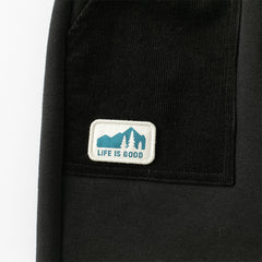 Dave&Bella Toddler Boys Black Adjustable-waistband Cozy Plush-lined Sweatpants