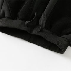 Dave&Bella Toddler Boys Black Adjustable-waistband Cozy Plush-lined Sweatpants