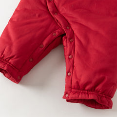 Dave&Bella Baby Girls Winter Chinese-style Red/Pink Warm Padded Rompers