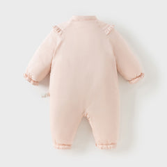 Dave&Bella Baby Girls Winter Chinese-style Red/Pink Warm Padded Rompers