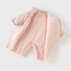 Dave&Bella Baby Girls Winter Chinese-style Red/Pink Warm Padded Rompers