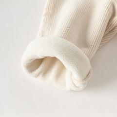 Dave&Bella Toddler Boys Casual Apricot Long-sleeved Plush-lined Sweatshirts Tops