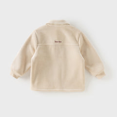 Dave&Bella Toddler Boys Casual Apricot Long-sleeved Plush-lined Sweatshirts Tops