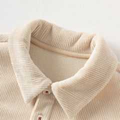 Dave&Bella Toddler Boys Casual Apricot Long-sleeved Plush-lined Sweatshirts Tops