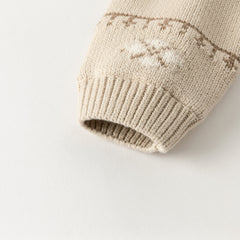 Dave&Bella Toddler Boys Apricot Penguin Jacquard Outwear Cozy Plush-lined Jackets