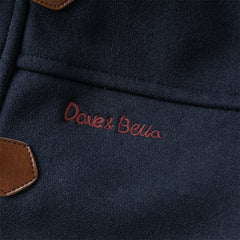 Dave&Bella Kids Boys Navy Blue College-style Outwear Padded Hooded Coats