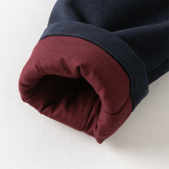 Dave&Bella Kids Boys Navy Blue College-style Outwear Padded Hooded Coats