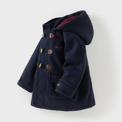 Dave&Bella Kids Boys Navy Blue College-style Outwear Padded Hooded Coats