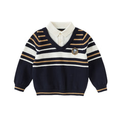 Dave&Bella Kids Boys Winter Cool Navy Blue Comfortable Cotton Sweaters Tops