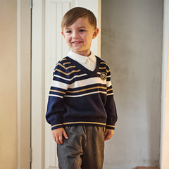 Dave&Bella Kids Boys Winter Cool Navy Blue Comfortable Cotton Sweaters Tops