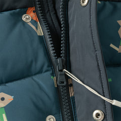 Dave&Bella Toddler Boys Winter Night Sky Blue Outwear Warm Hooded Padded Coats