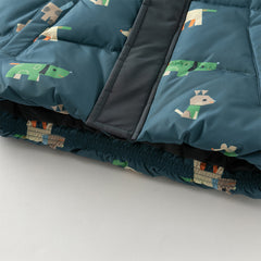 Dave&Bella Toddler Boys Winter Night Sky Blue Outwear Warm Hooded Padded Coats