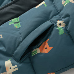 Dave&Bella Toddler Boys Winter Night Sky Blue Outwear Warm Hooded Padded Coats