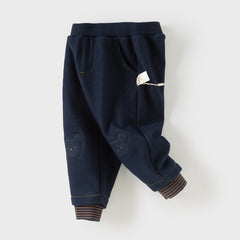 Dave&Bella Toddler Boys Winter Casual Denim Blue Shool Knit Sweatpants