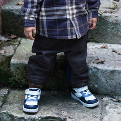 Dave&Bella Toddler Boys Winter Casual Denim Blue Shool Knit Sweatpants