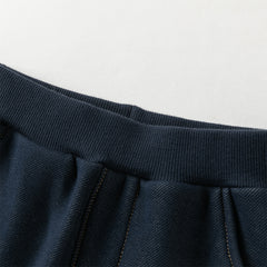 Dave&Bella Toddler Boys Winter Casual Denim Blue Shool Knit Sweatpants