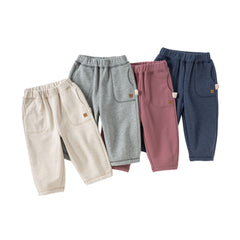 Dave&Bella Toddler Girls/Boys Autumn Versatile Knit Padded Sweatpants Long Pants