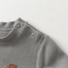 Dave&Bella Kids Boys Autumn Versatile Beige/Grey Cassic T-shirt Tops