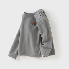 Dave&Bella Kids Boys Autumn Versatile Beige/Grey Cassic T-shirt Tops