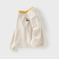 Dave&Bella Kids Boys Autumn Versatile Beige/Grey Cassic T-shirt Tops