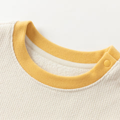 Dave&Bella Kids Boys Autumn Versatile Beige/Grey Cassic T-shirt Tops