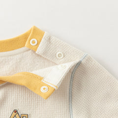 Dave&Bella Kids Boys Autumn Versatile Beige/Grey Cassic T-shirt Tops