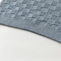 Dave&Bella Kids Boys Versatile Blue/Grey Breathable Cotton Turtle Pullover Sweater Tops